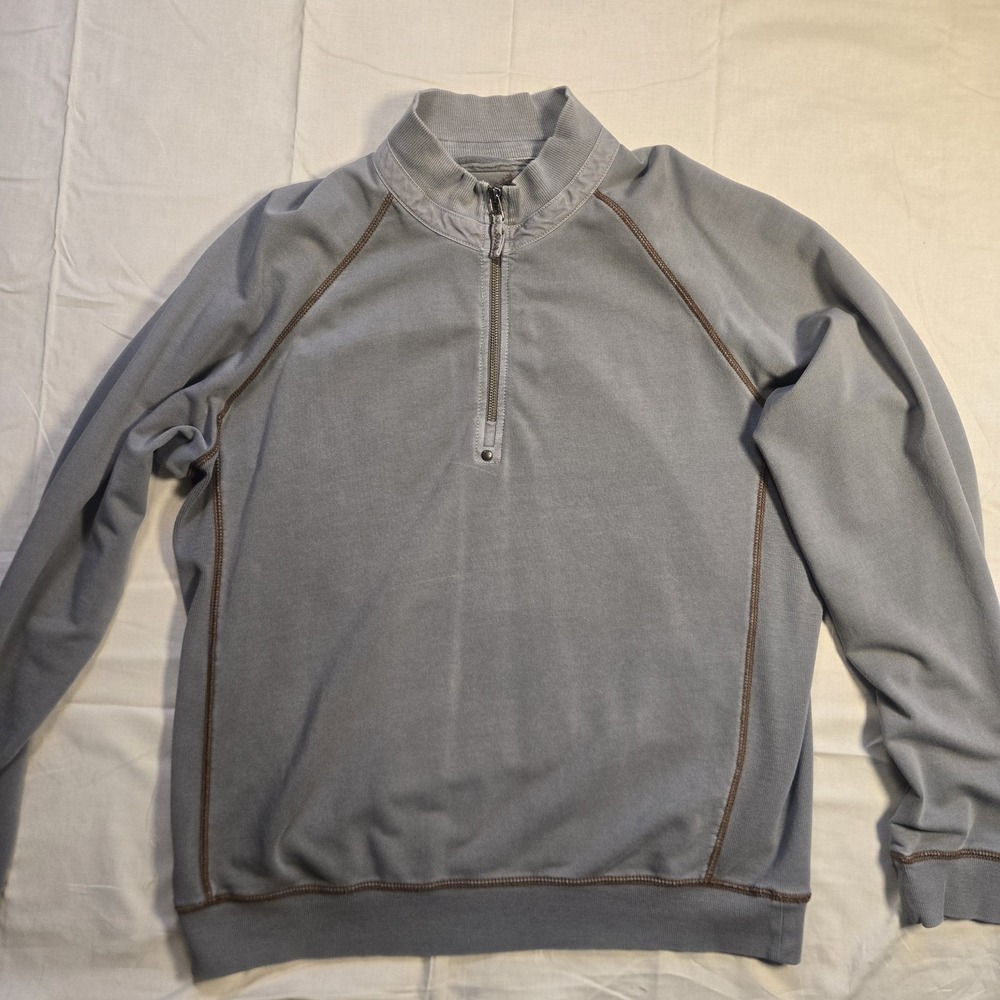 Tommy Bahama Men's Large quarter zip, Gray Sweatshirt